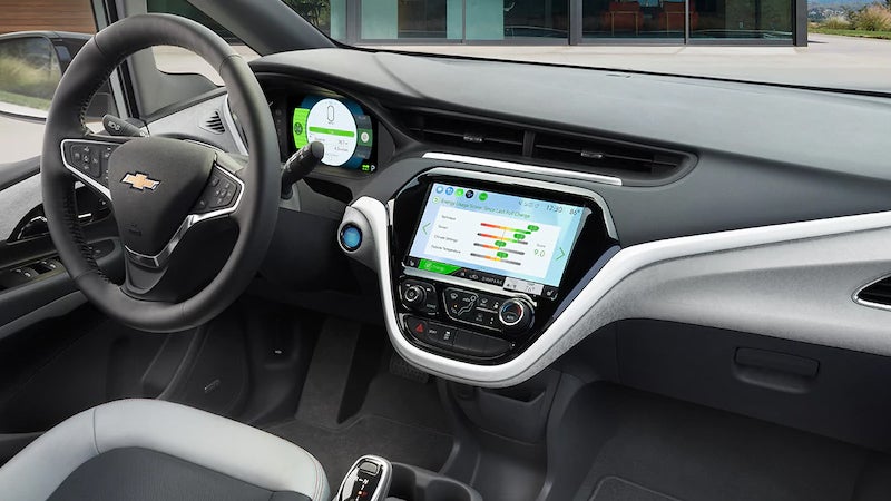 Chevrolet Bolt steering wheel and dashboard view
