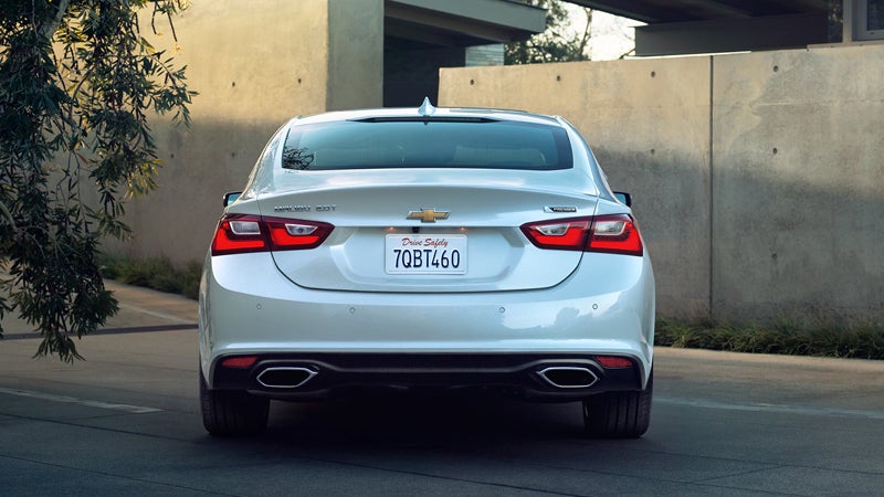 Rear view of a Chevrolet Malibu parked outdoors