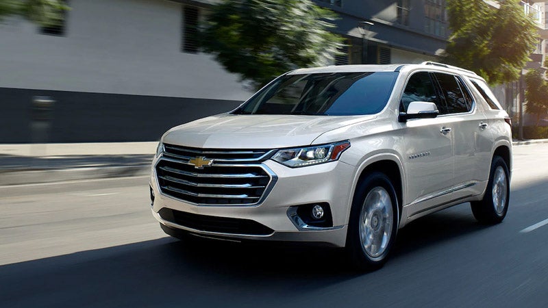 Chevrolet Traverse in motion on the road