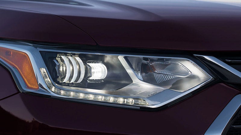 Chevrolet Traverse front headlight.