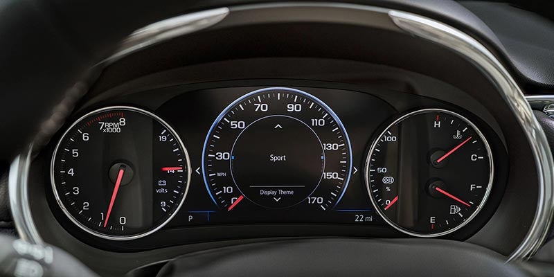 Chevrolet Malibu speedometer and fuel gauge display.