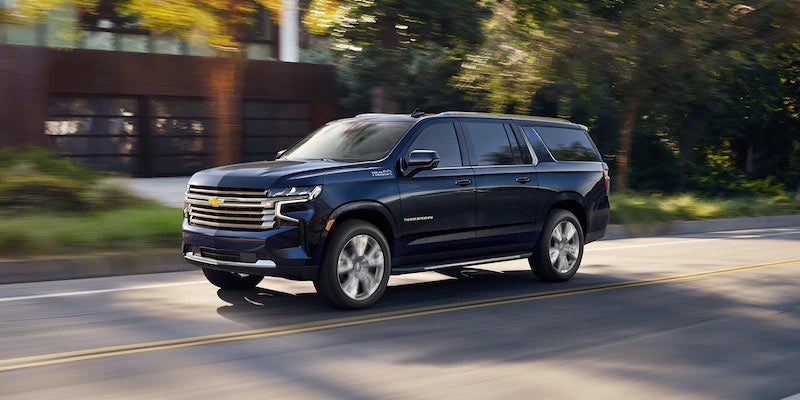 Chevrolet Suburban in motion on the road
