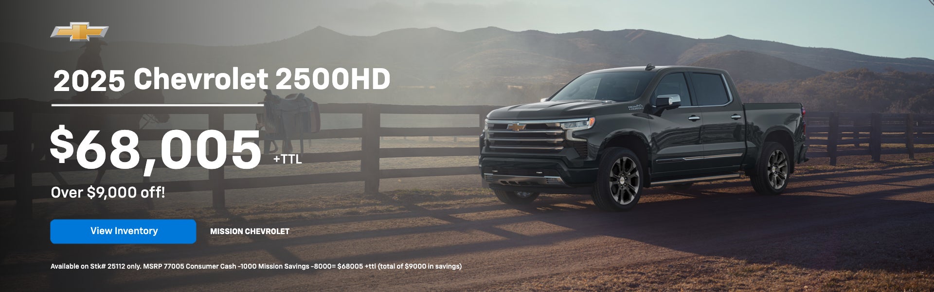 2025 Chevrolet 2500HD $68,005 +TTL Over $9,000 off!