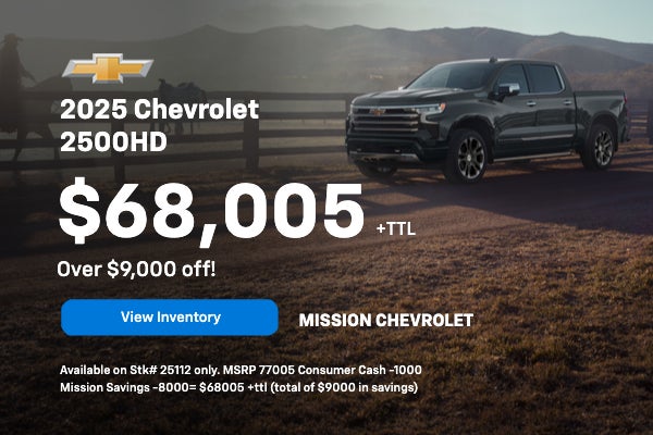 2025 Chevrolet 2500HD $68,005 +TTL Over $9,000 off!