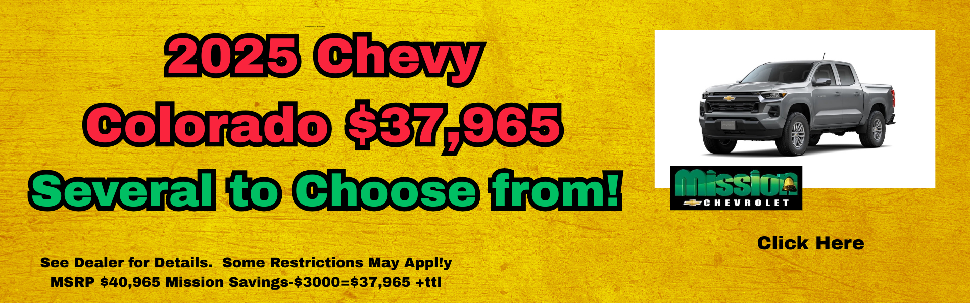 2025 Chevy Colorado banner August