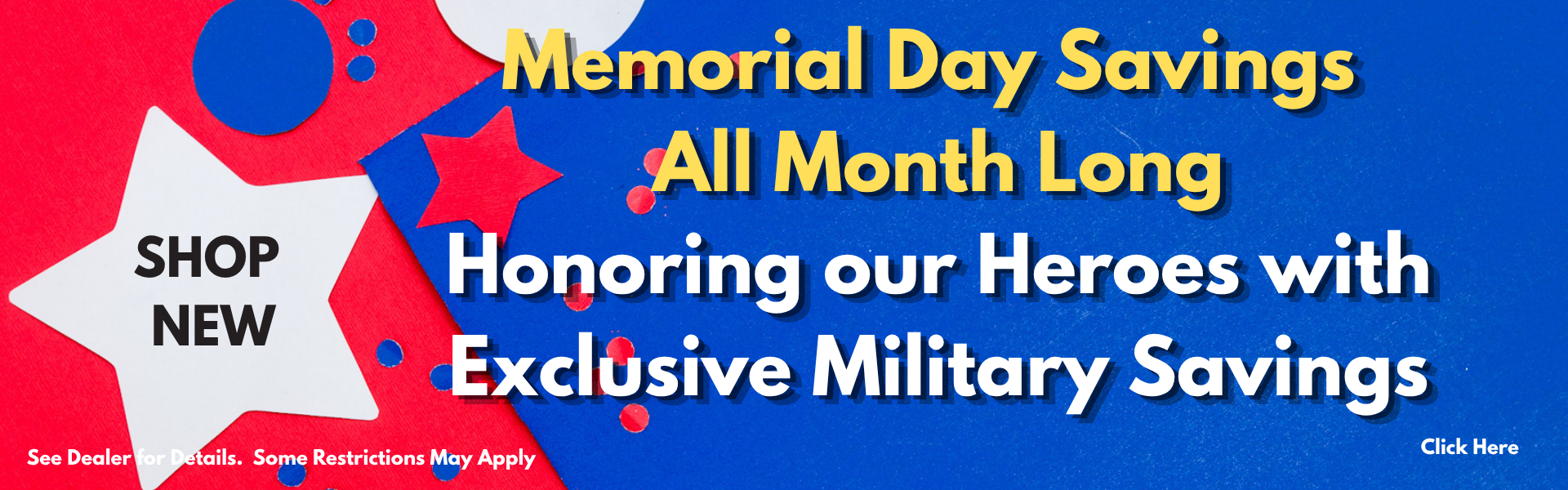 Memorial day savings heroes banner May 2026