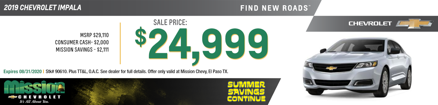 2019 chevrolet impala sale price